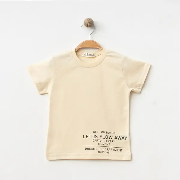 Winimo T-Shirt Keep On Board Baskılı Krem