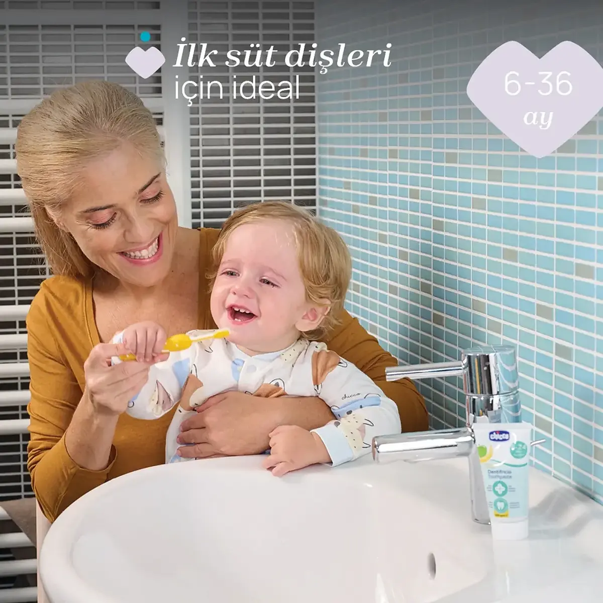 Chicco Diş Fırçası 6-36 Ay Yaş Indigo-Mustard 2'li
