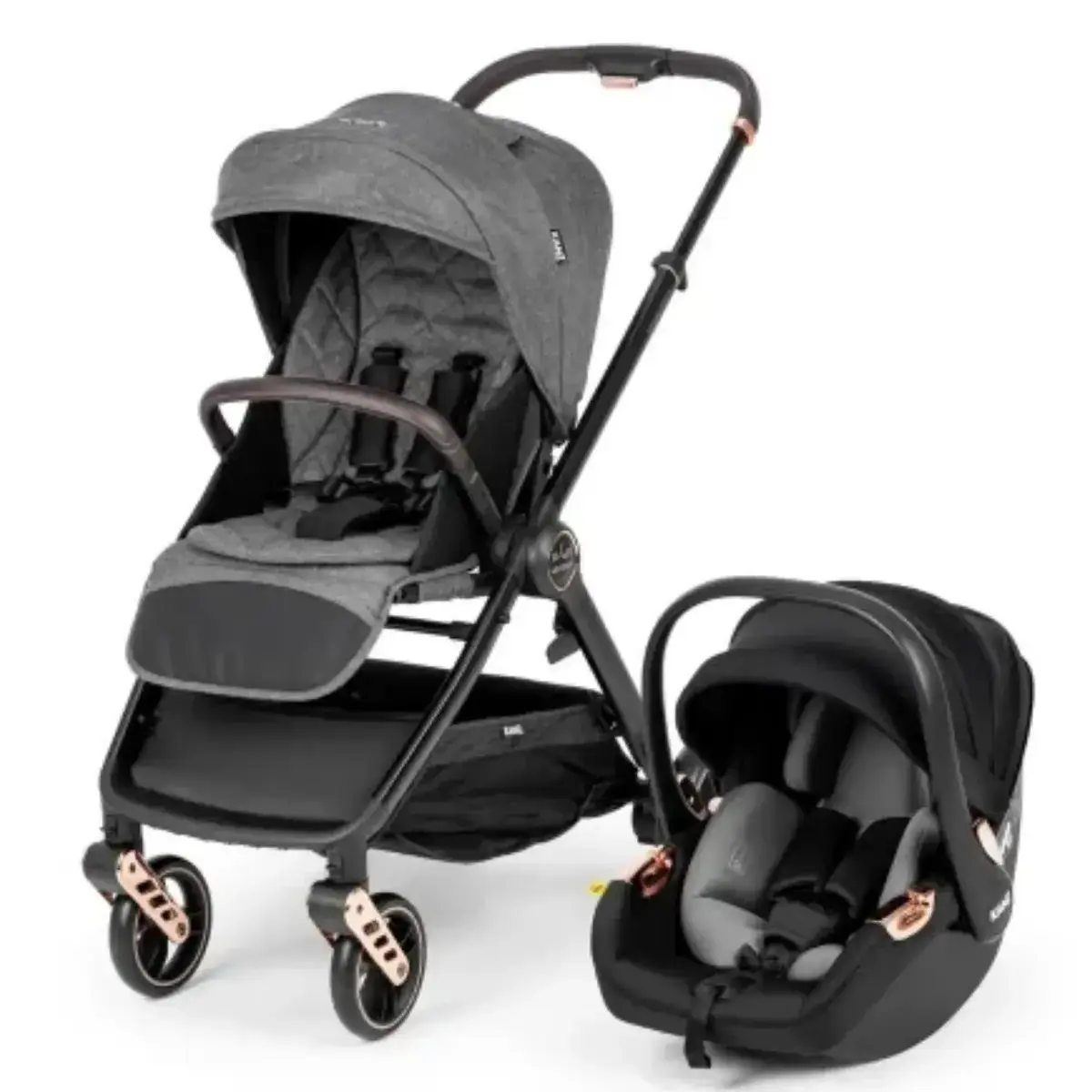 Kanz X-Go Ultimate Travel Sistem Bebek Arabası Rose Gold Gri