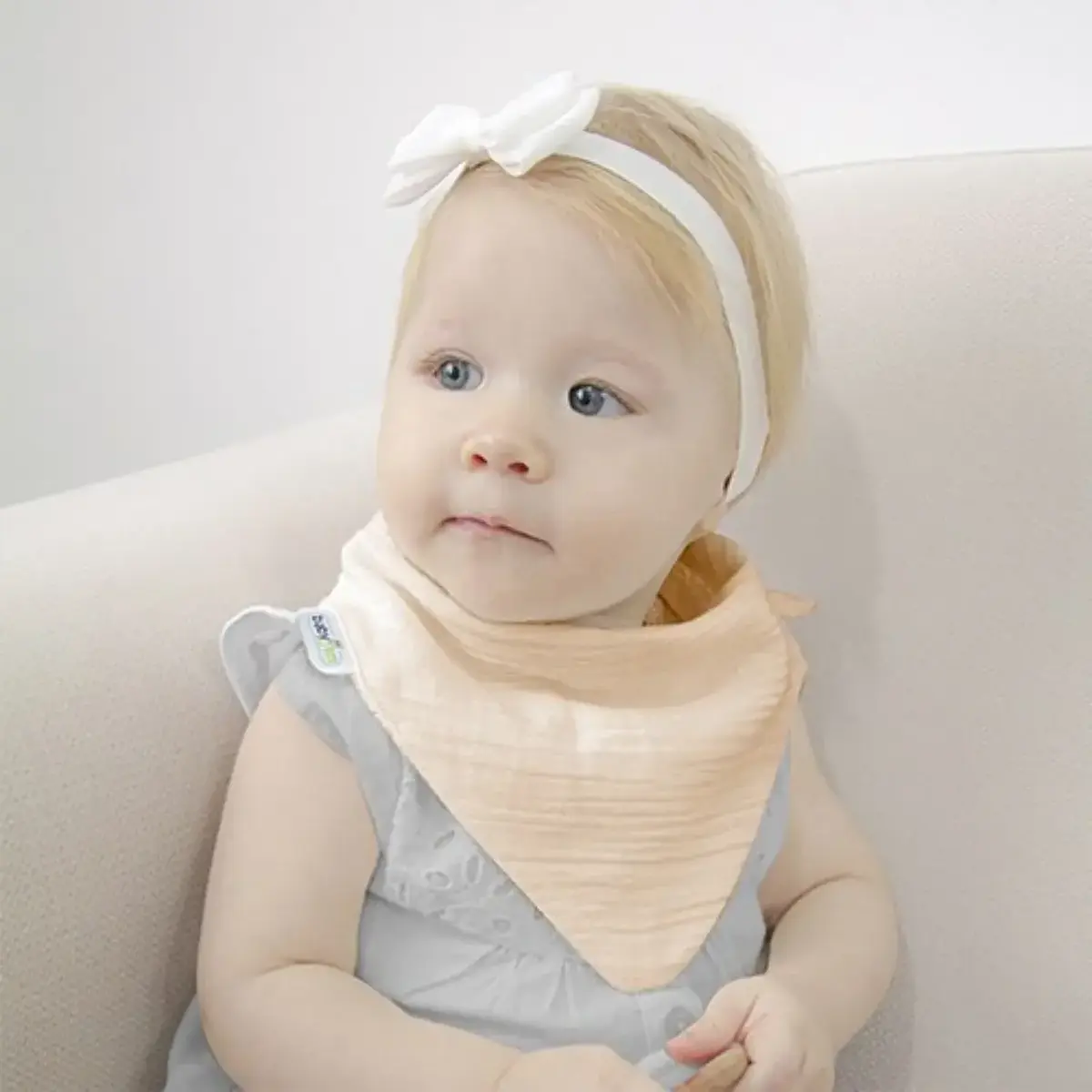 Babyjem Ahşap Diş Kaşıyıcılı Bürümcük Müslin Önlük Somon