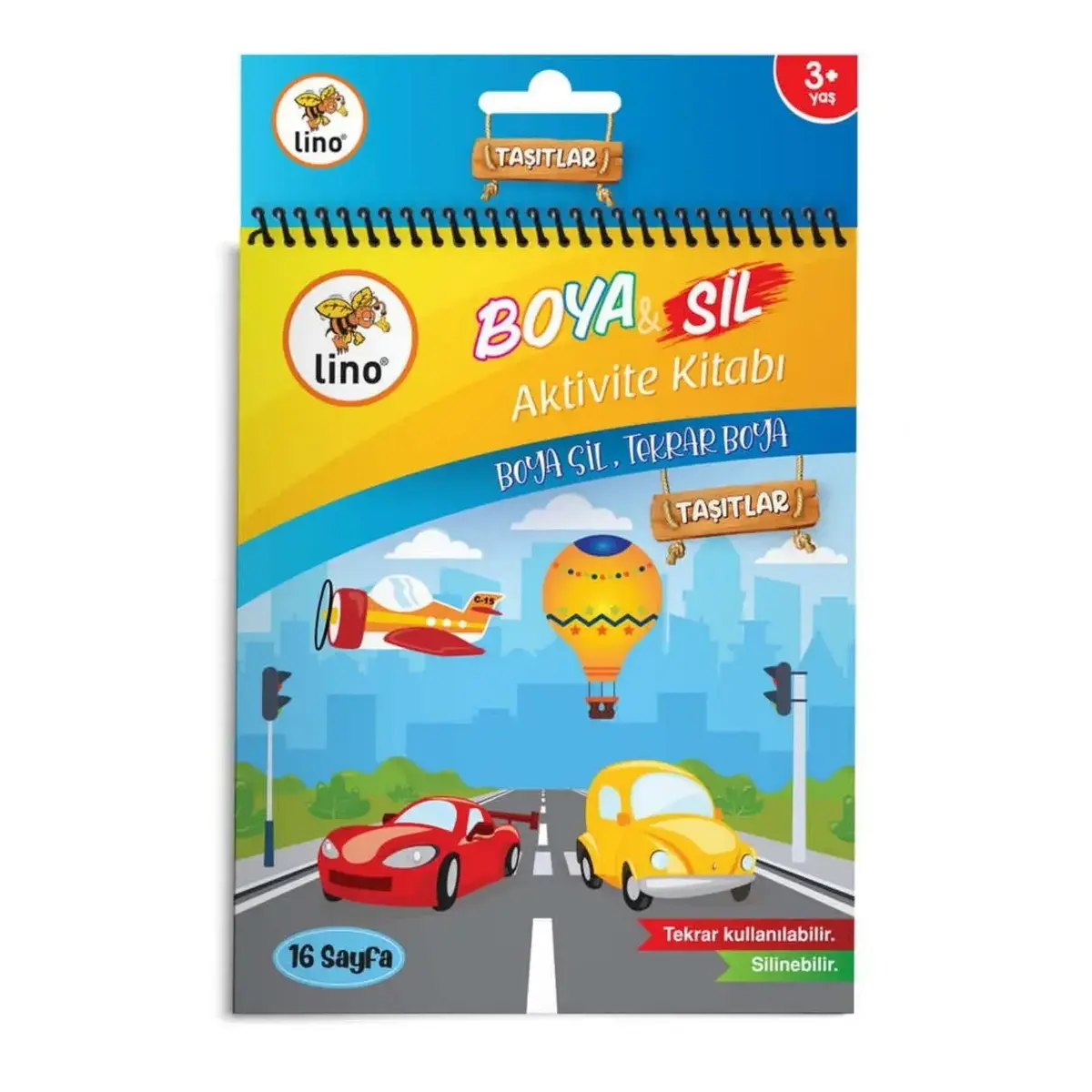 Lino Boya & Sil Aktivite Boyama Kitabı Araçlar Silinebilir