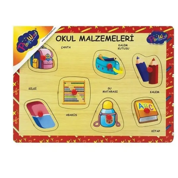 Ahşap Tutmalı Okul Malzemeleri