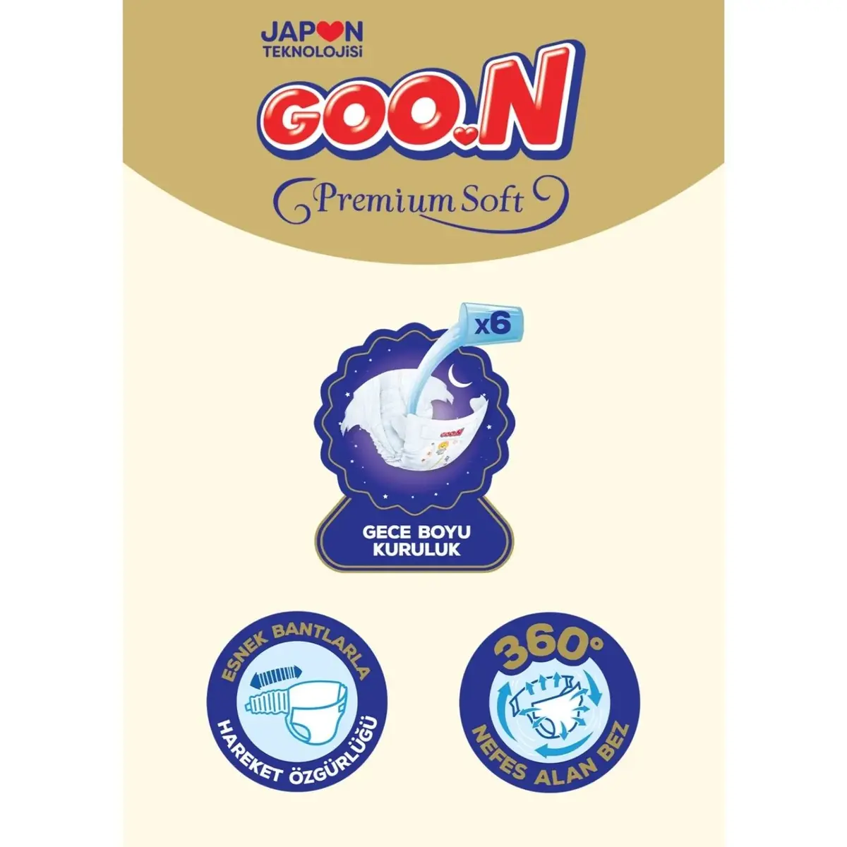 Goon Premium Bebek Bezi 6 Beden 15-25 Kg 42li Fırsat Paket