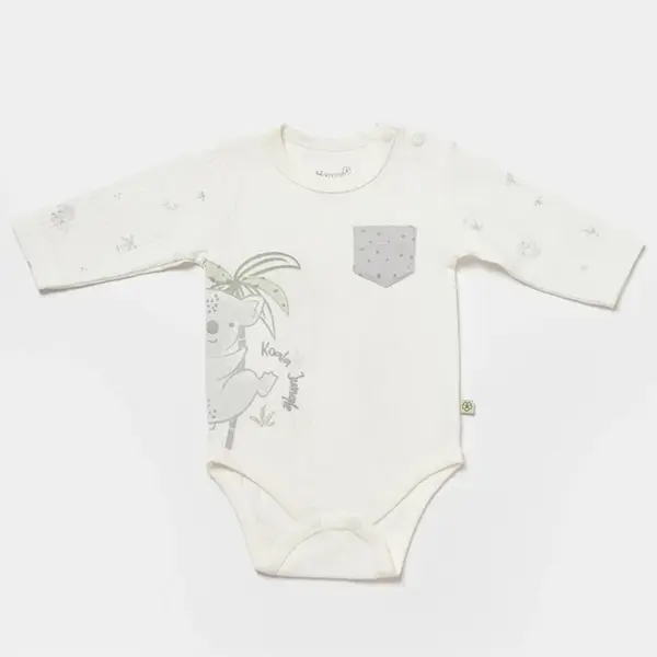 Bibaby Organik Body Uzun Kol Koala Jungle Gri