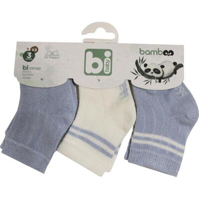 Bibaby Çorap Soket 3lü Derby Bamboo Mavi