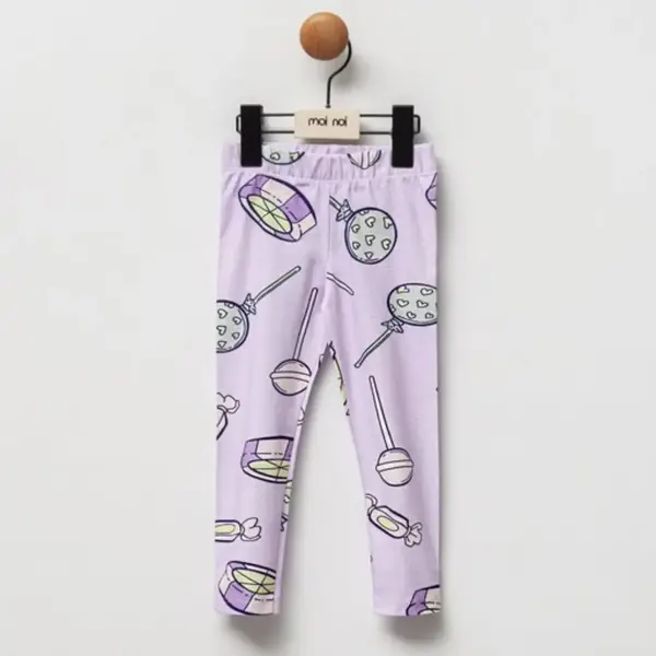 Moi Noi Tayt Baskılı Lila - Şeker