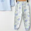 Mini Damla Pijama Takımı Penye Dinazor Emprime Mavi