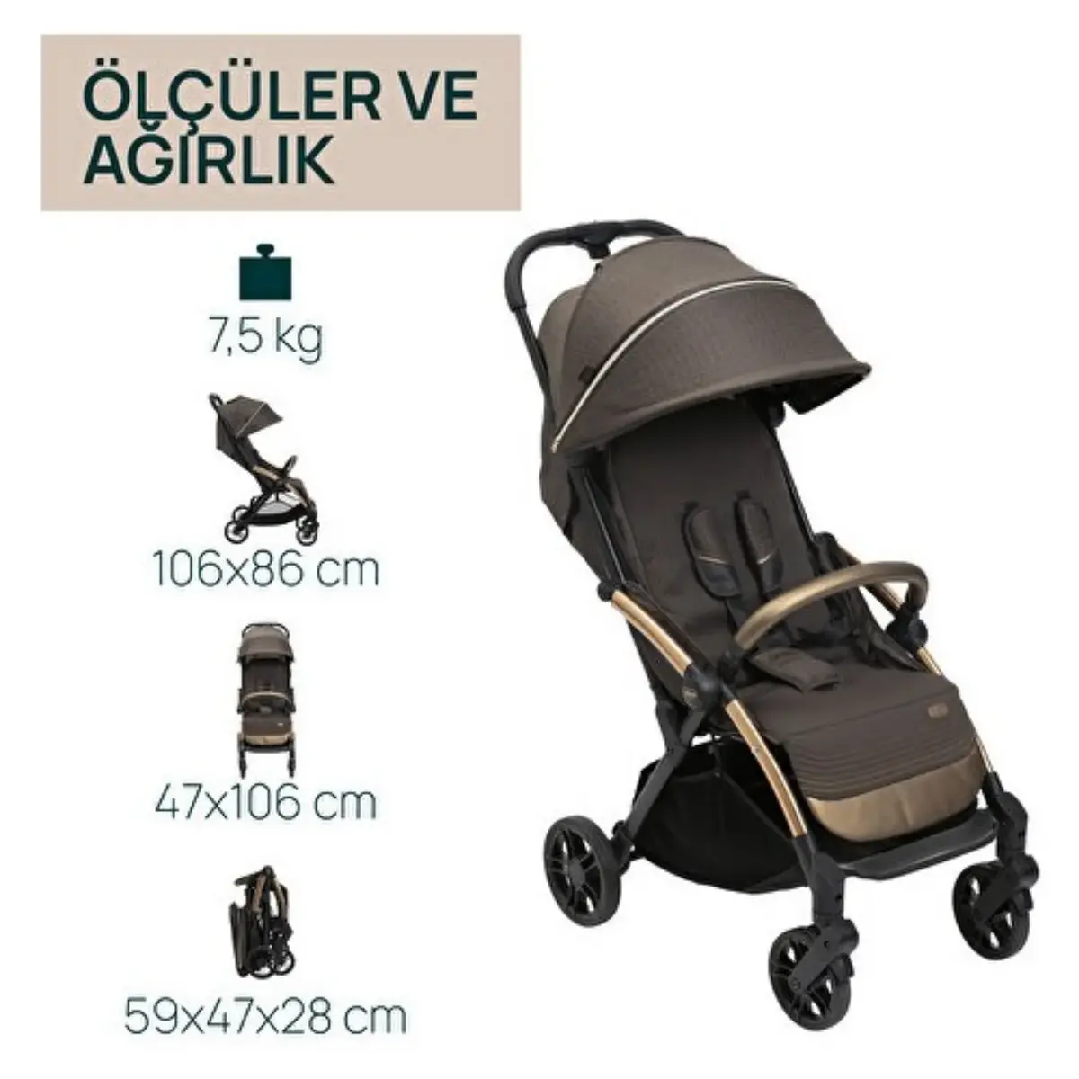 Chicco Goody XPlus Kabin Bebek Arabası Bronze Lizard Re_Lux