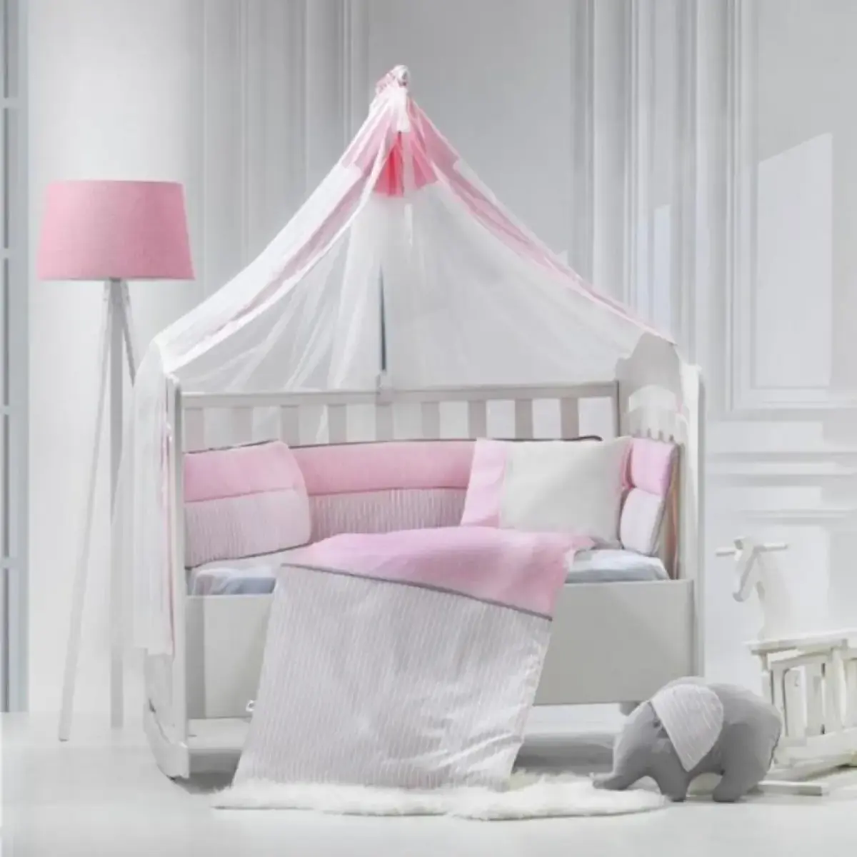 Momishop Elephant Park Yatak Uyku Seti Pembe