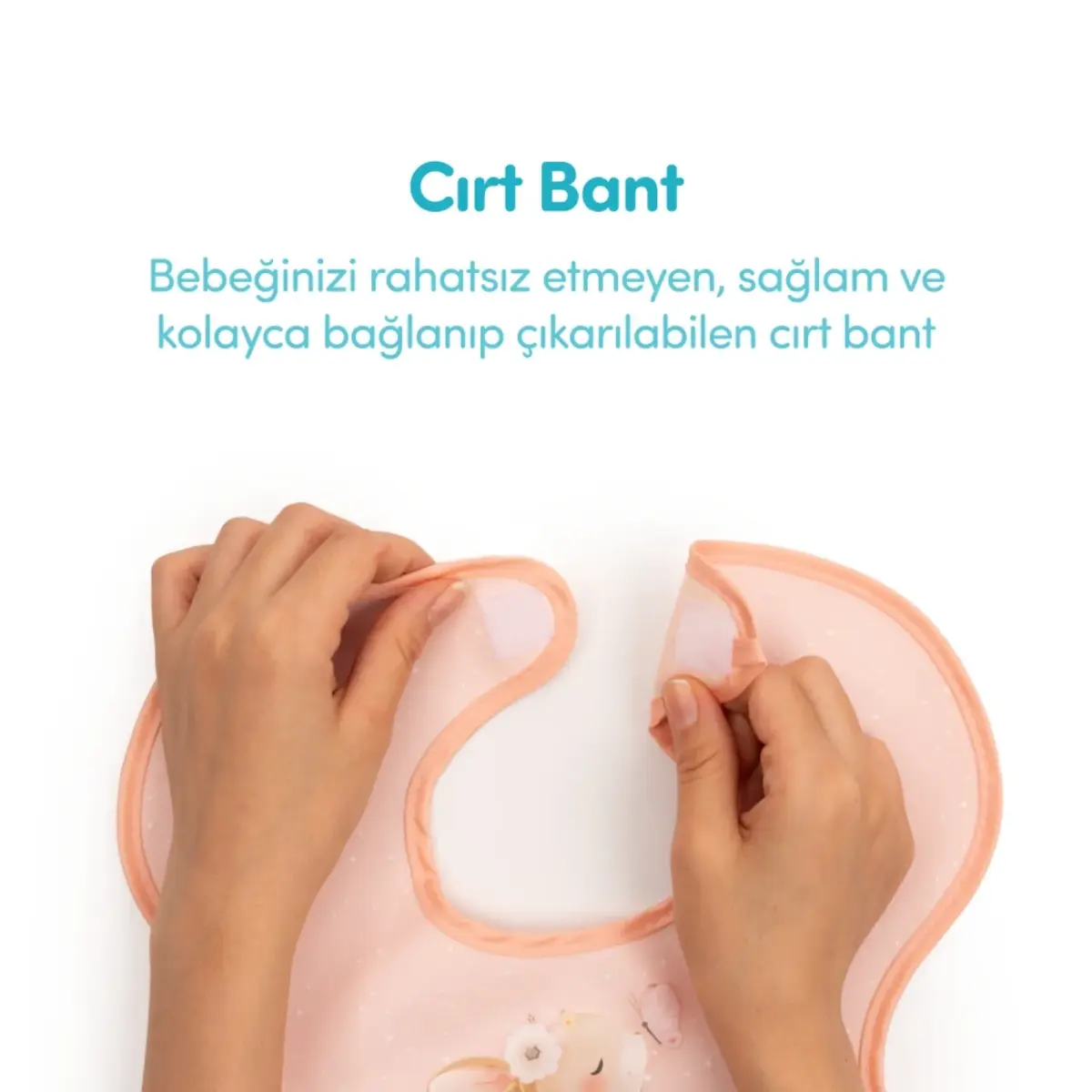 Sevi Bebe Cırtlı Muşamba Önlük Mutlu Tavşan