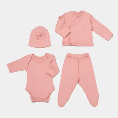 Bibaby Organik Zıbın Takımı 4lü Modal Nature Relax Prematüre Coral