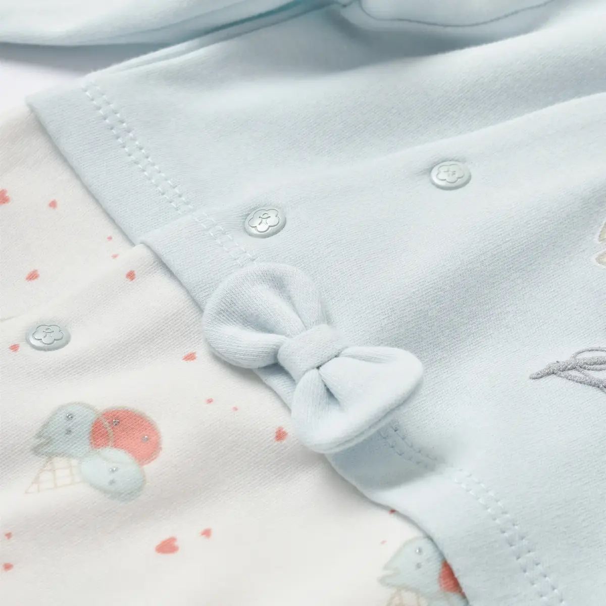 Bibaby Organik Tulum Pretty Ears Bunny Mint - Ekru