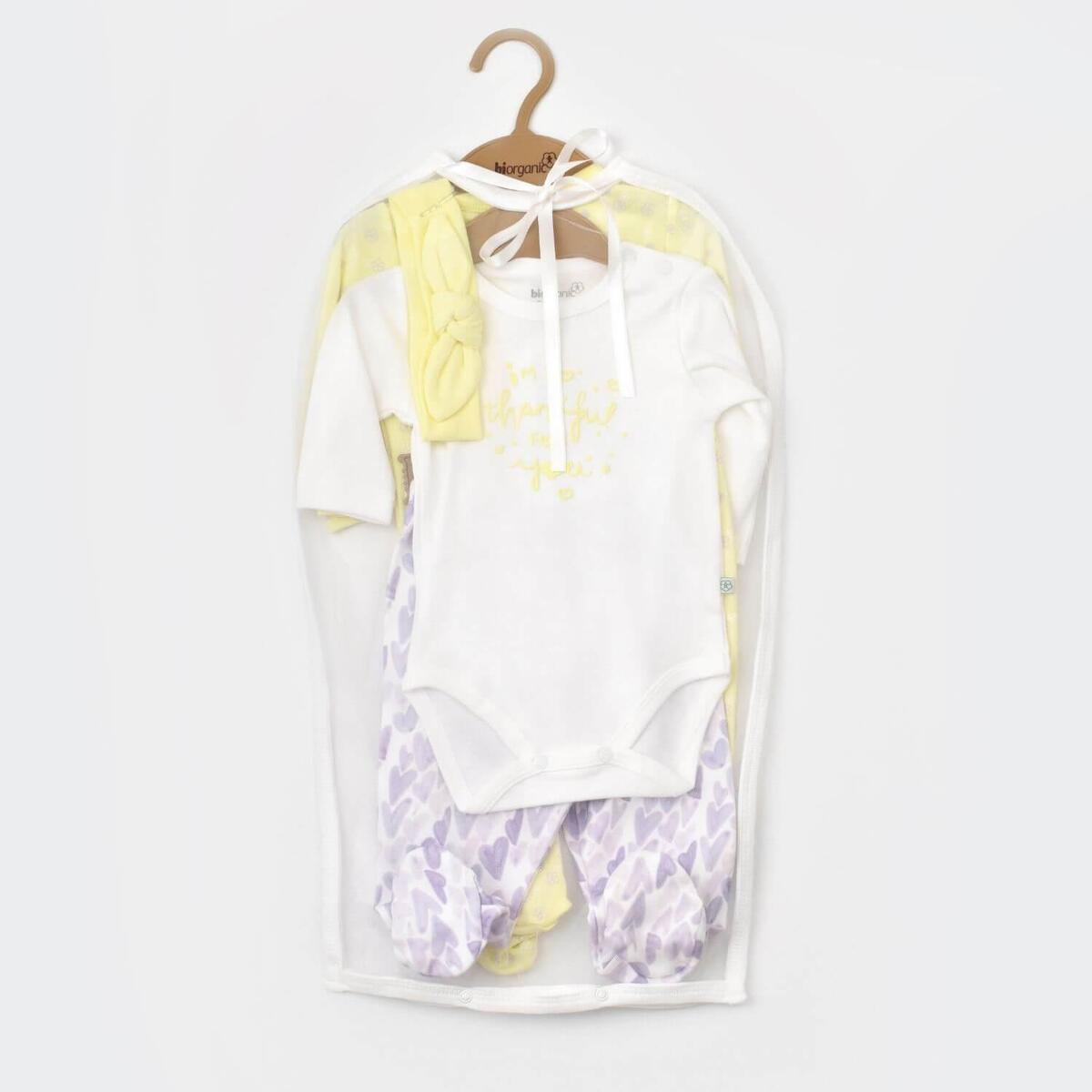 Bibaby Organik Tulum Takımı Tüllü Love You Baby Yellow Lavender