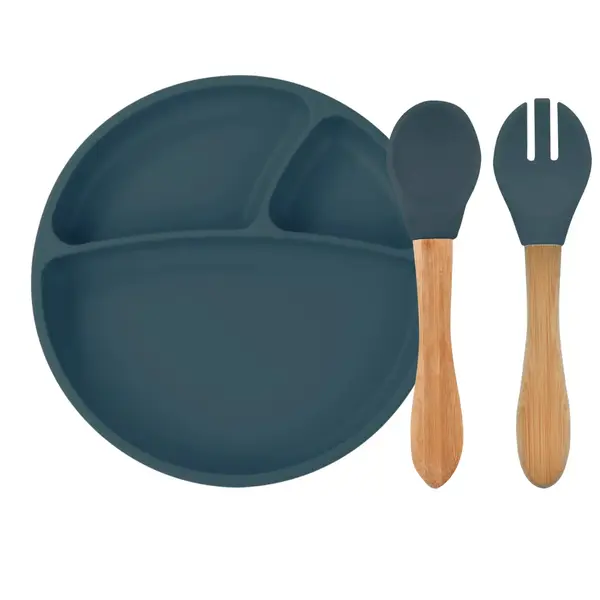 Oioi Tabak Kaşık Çatal Set Deep Blue