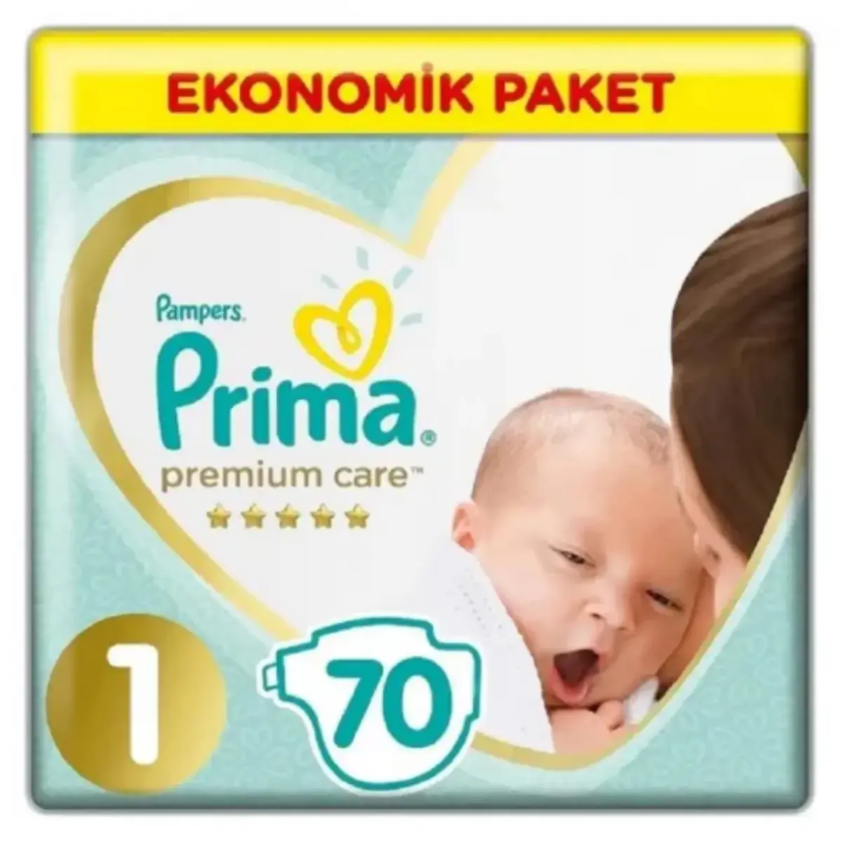 Prima Premium Care Bebek Bezi 1 Beden Yenidoğan 70Li Ekonomik Yenidoğan Islak Mendilli Avantaj Paket