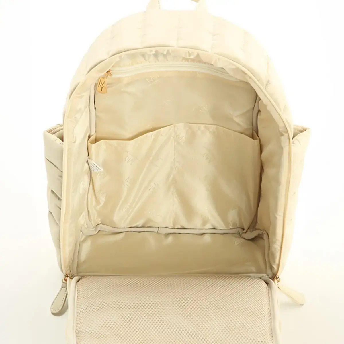 M&Y Collection Puff Deri Sırt Çantası Krem / Cream