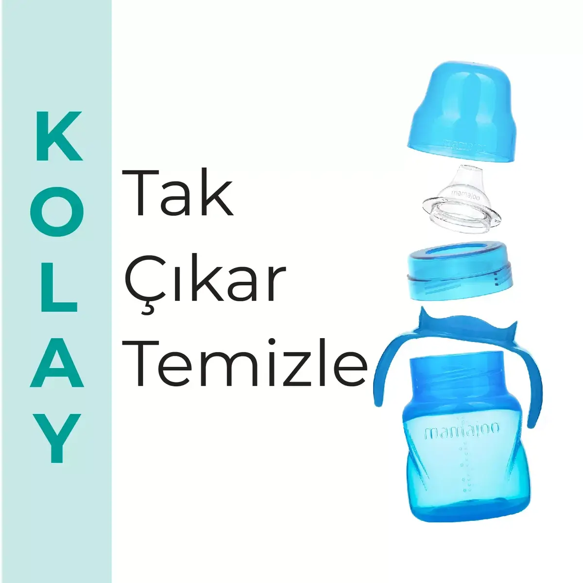 Mamajoo Kulplu Eğitici Bardak 160 ml Mavi
