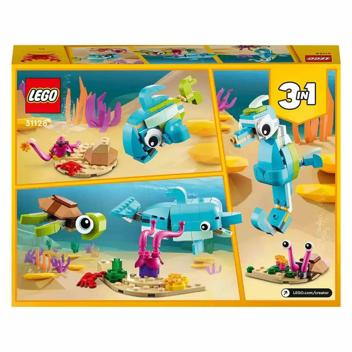 LEGO Creator 3’ü 1 Arada Yunus ve Kaplumbağa 31128