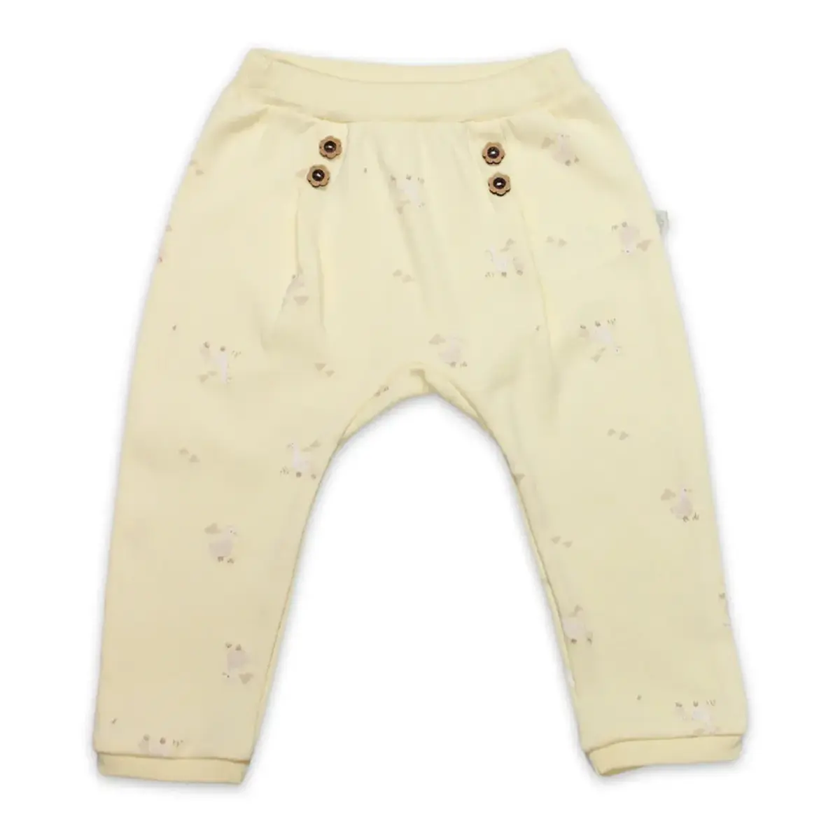Bistyle Pantolon Patiksiz Welcome Baby Duck Sarı - Ekru