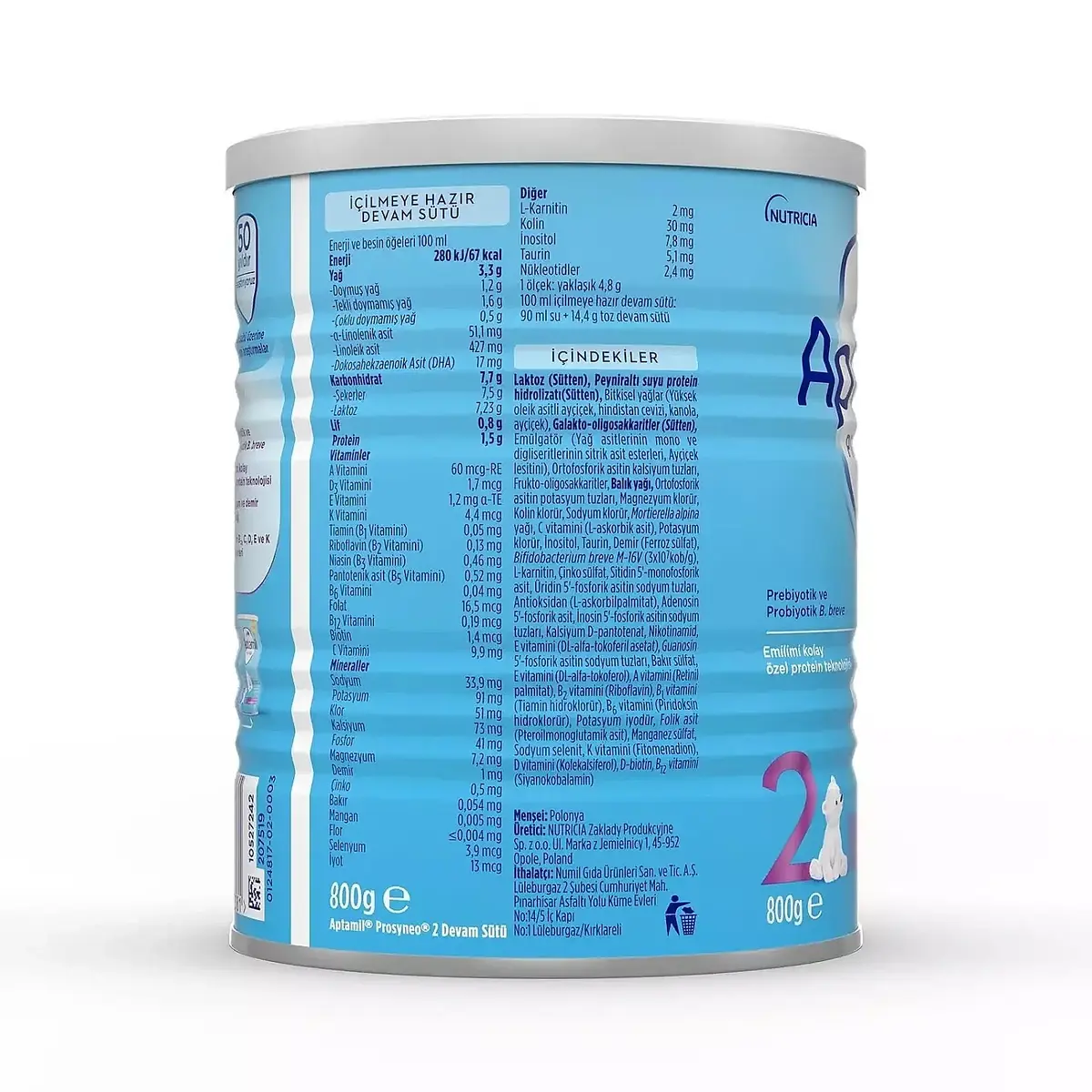 Aptamil Prosyneo 2 Devam Sütü 800 gr 6-12 Ay