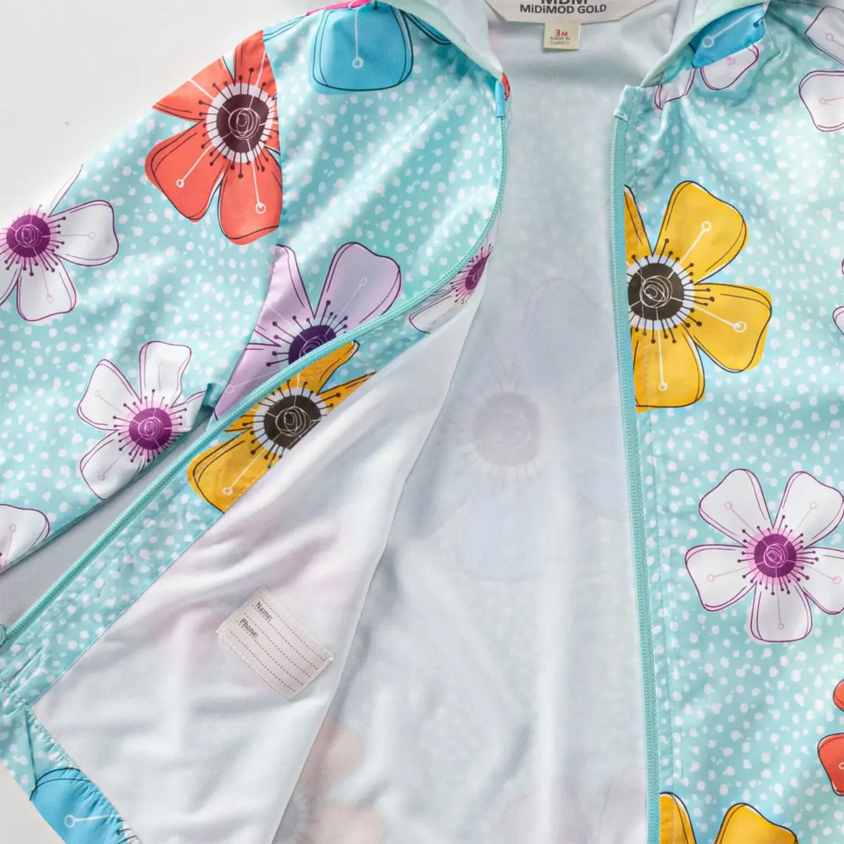 Midimod Yağmurluk Çiçek Baskılı Mint