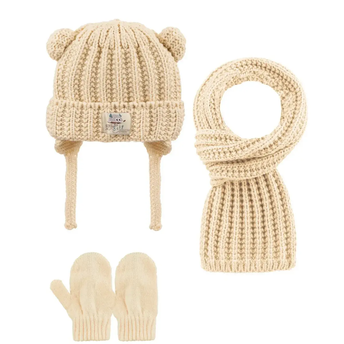 Kitti Eldiven Atkı Bere Takım 0-18 Ay Krem Asortili