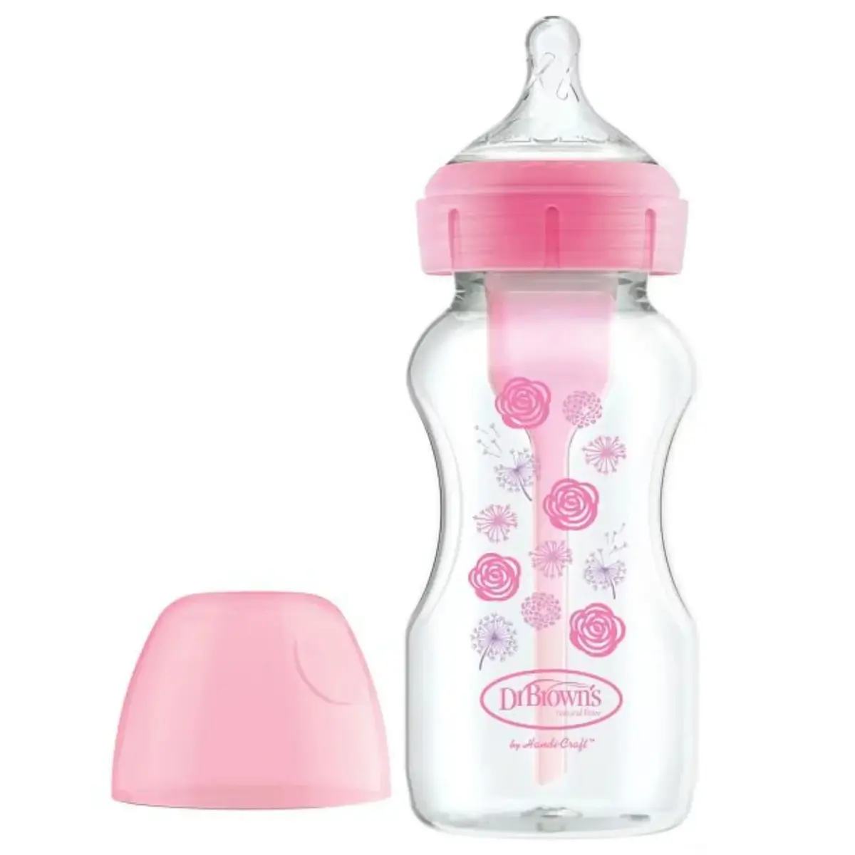 Dr Browns Options+ Geniş Ağız PP Desenli Biberon 270 ml Pembe Dr Browns Options+ Geniş Ağız PP Desenli Biberon 270 ml Pembe