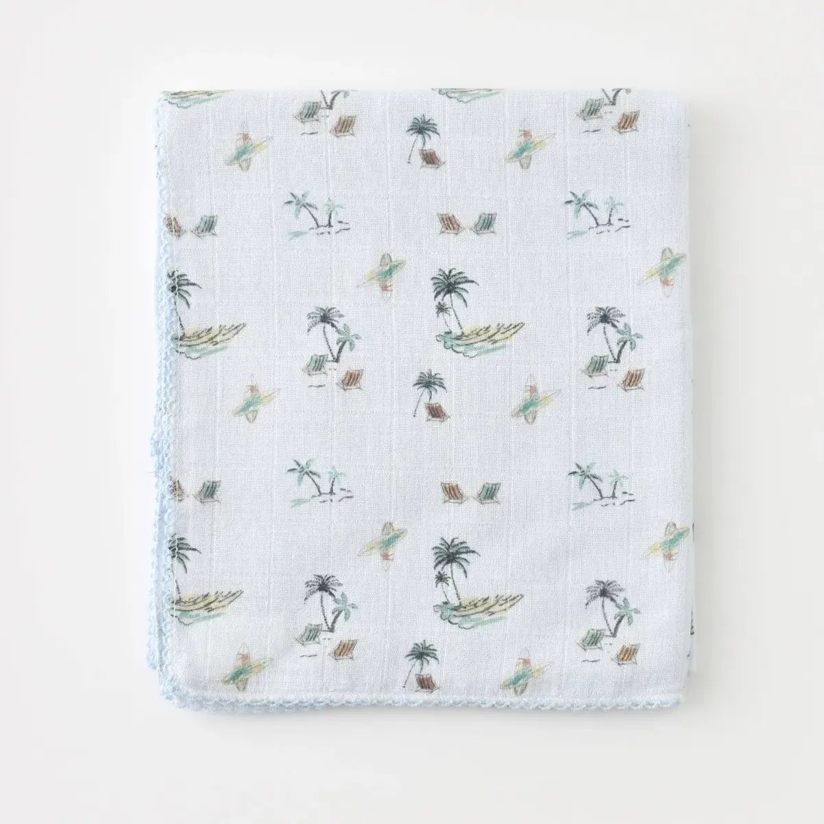 Bibaby Müslin Battaniye Palm Mavi