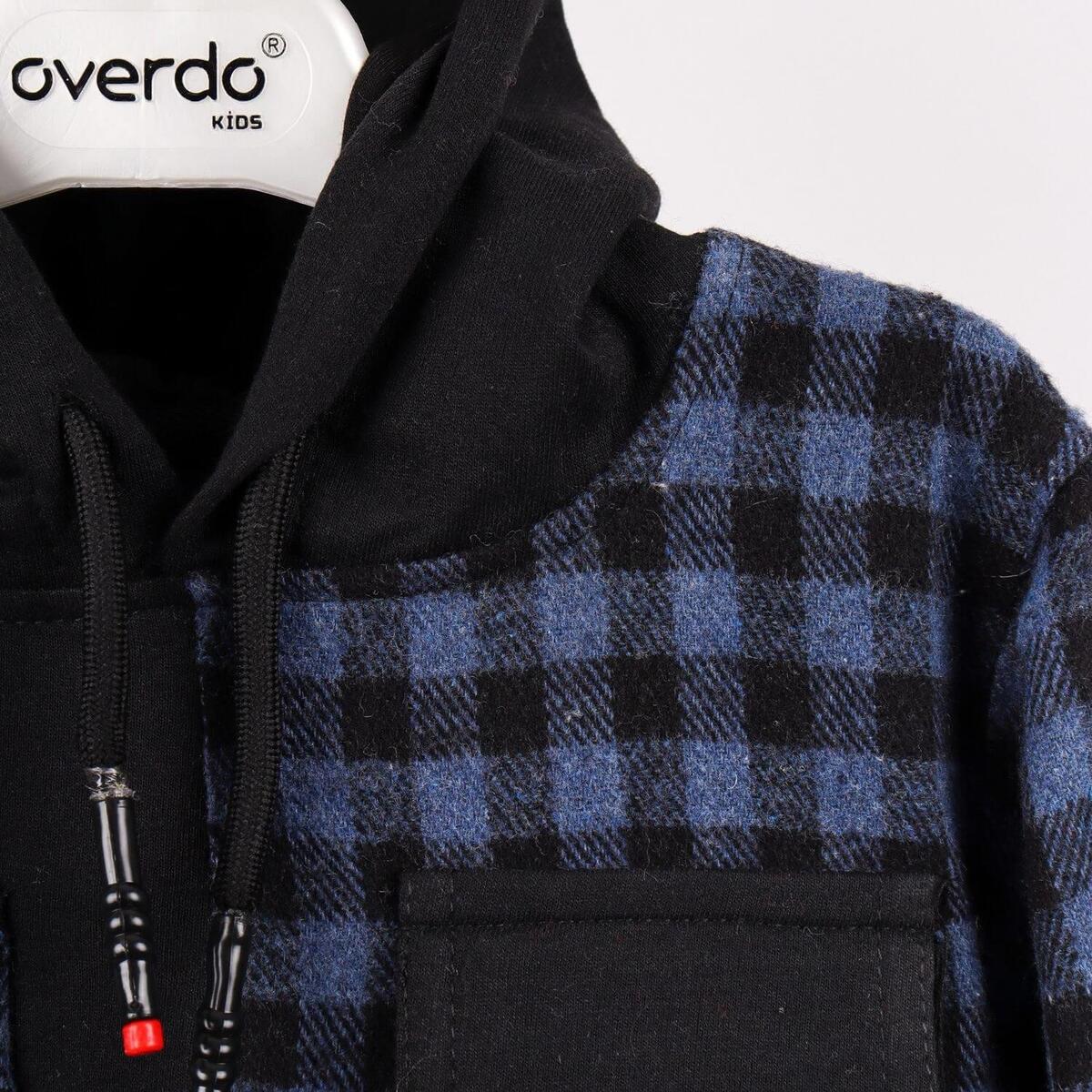 Overdo Sweatshirt Ekoseli Mavi