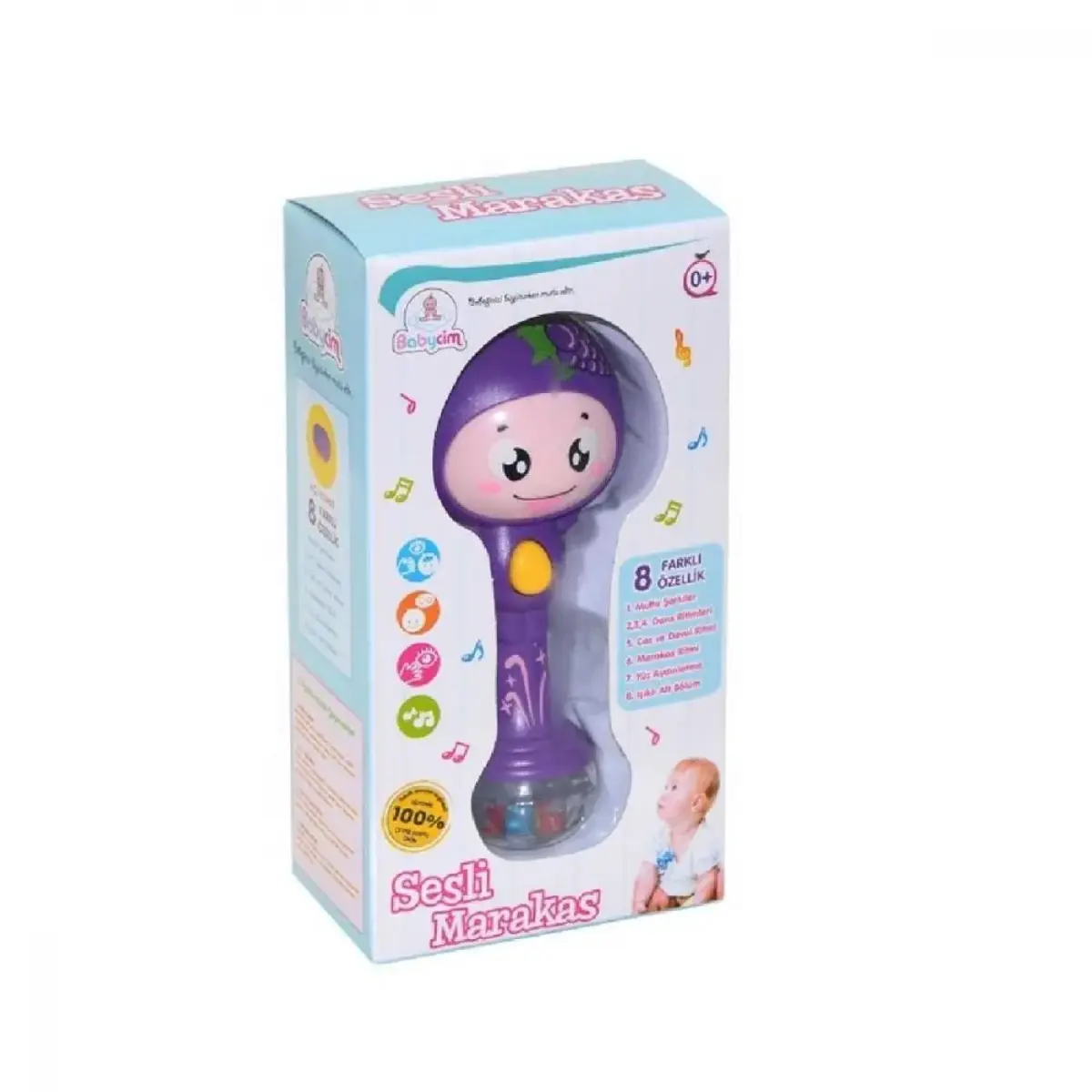 Babycim Neşeli Suratlı Işıklı Sesli Marakas
