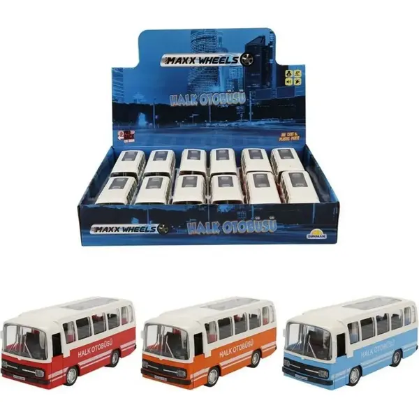Maxx Wheels Sesli ve Işıklı Nostaljik Halk Otobüsü 15 cm