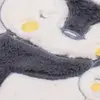 Mini Damla Battaniye Triko Penguen Nakışlı Gri