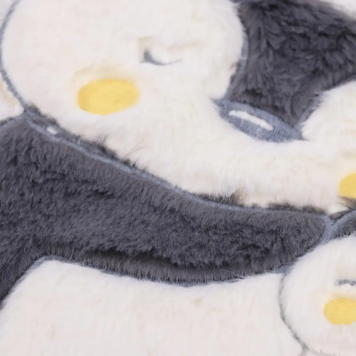Mini Damla Battaniye Triko Penguen Nakışlı Gri