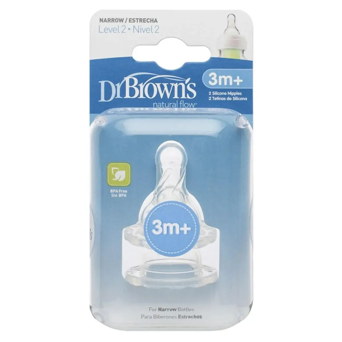 Dr Browns Options+ Dar Ağız Silikon Biberon Emziği 2li 3+ Ay 2.Aşama