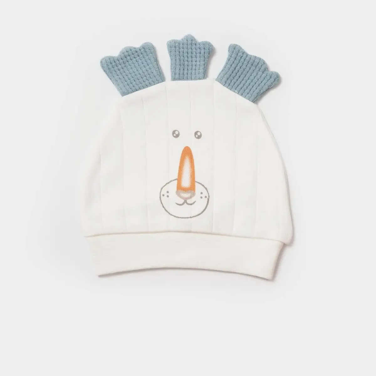 Bibaby Organik Şapka 2li Brave Lion Ekru - Turkuaz