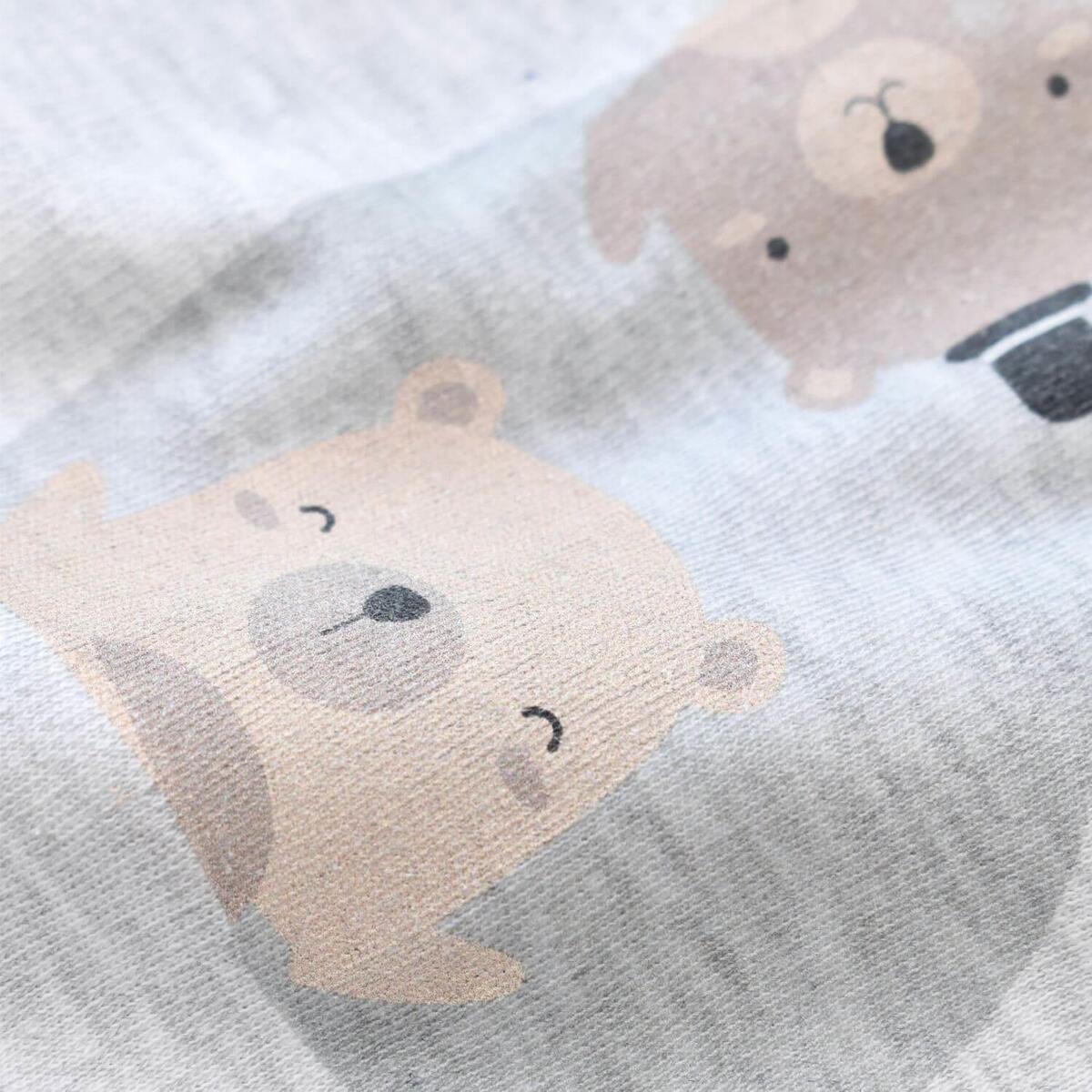 Bibaby Organik Zıbın Takımı Hug Me Bear Kar Melanj