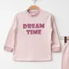 Mini Damla Pijama Takımı Penye Dream Time Baskılı Pudra