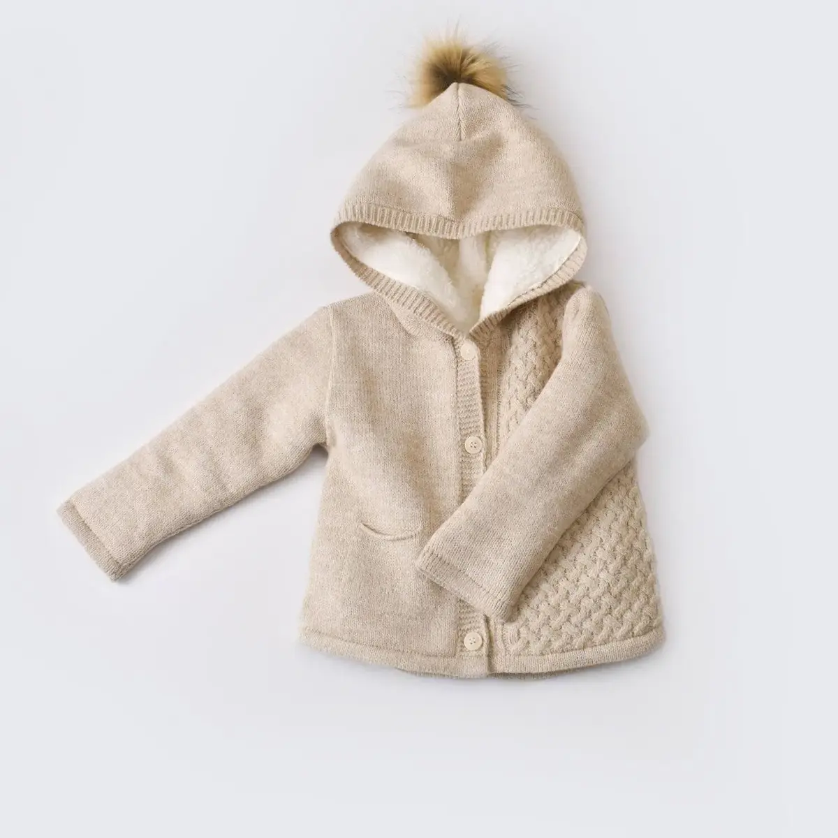 Bibaby Hırka Cepli Welsoft Triko Bej Bibaby Hırka Cepli Welsoft Triko Bej