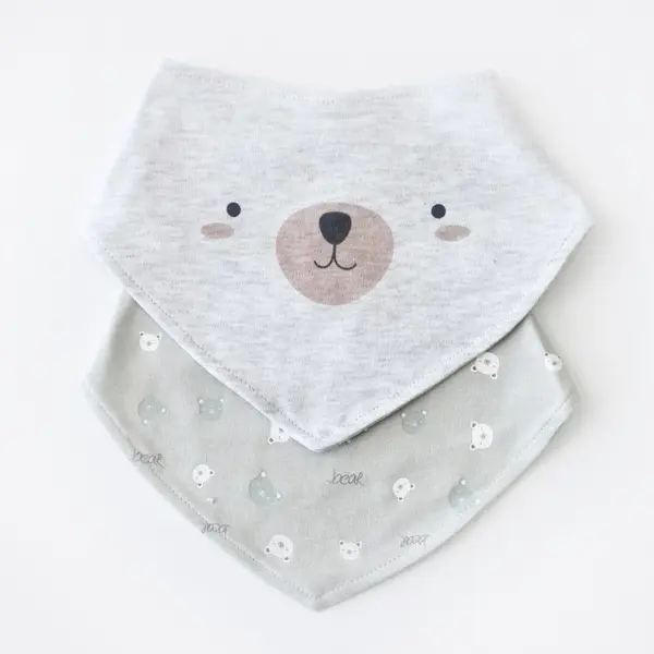 Bibaby Organik Fular Önlük 2li Hug Me Bear Kar Melanj