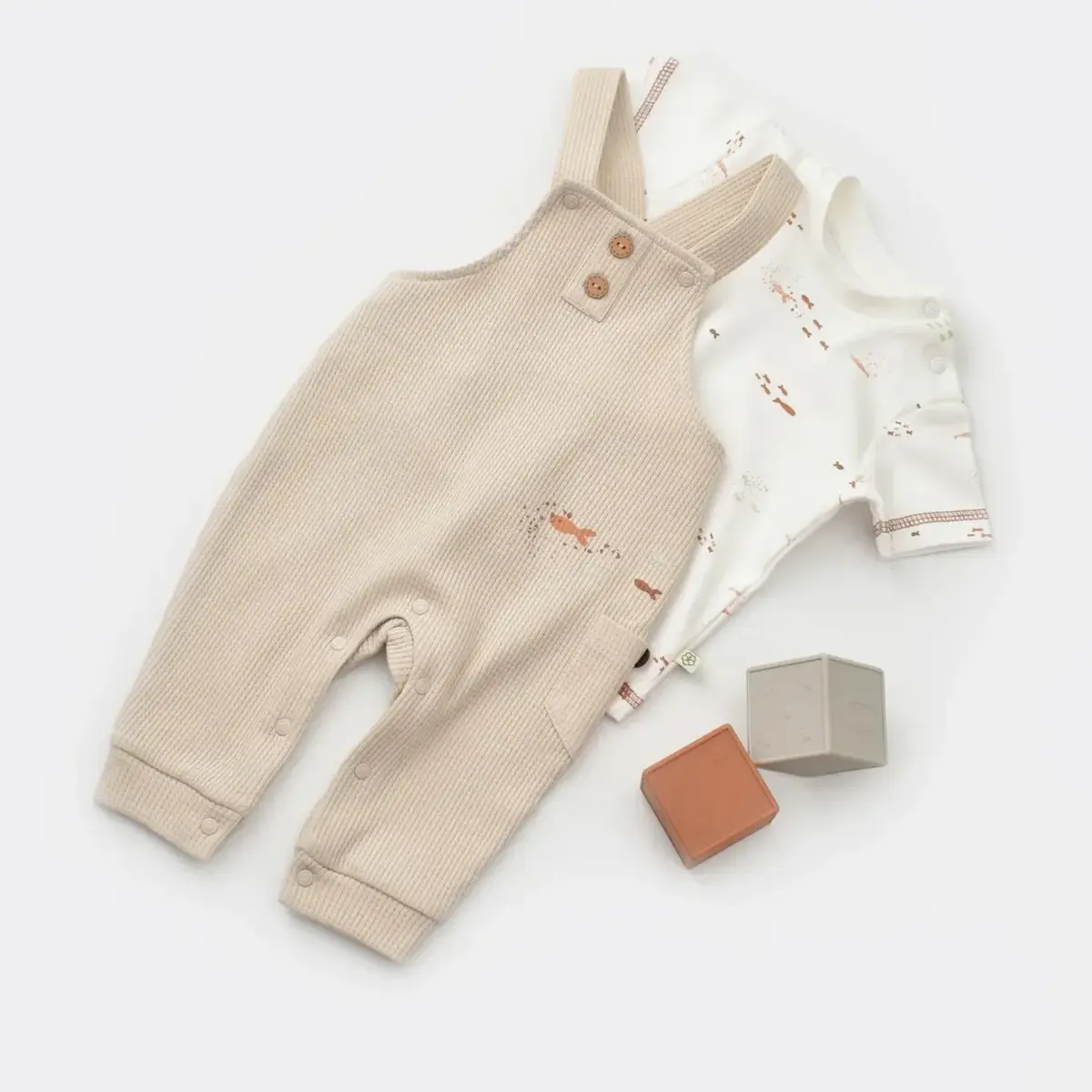 Bibaby Organik Salopet Tulum Magic Starfish Latte