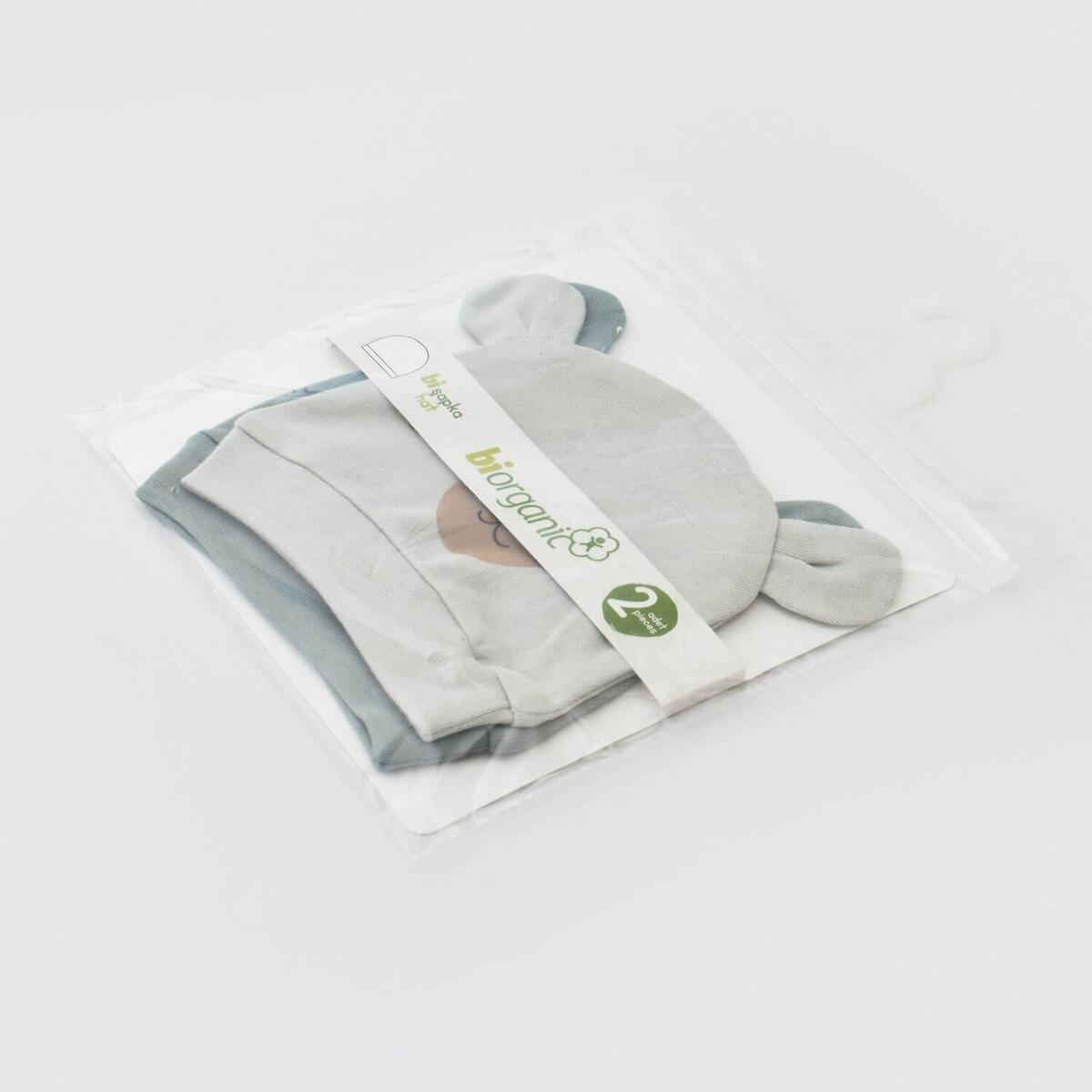 Bibaby Organik Şapka 2li Hug Me Bear Yeşil