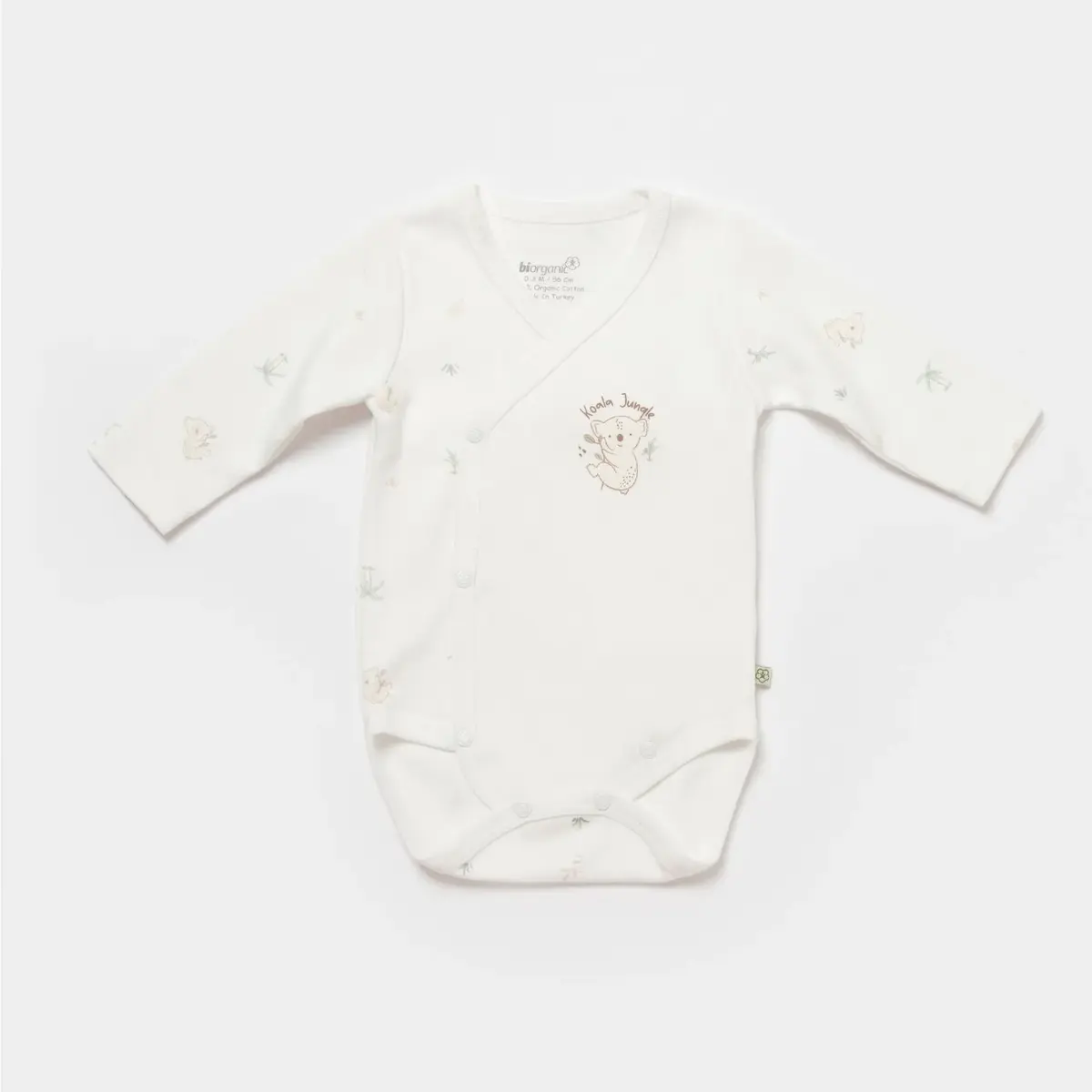 Bibaby Organik Body Kruvaze Koala Jungle Mint