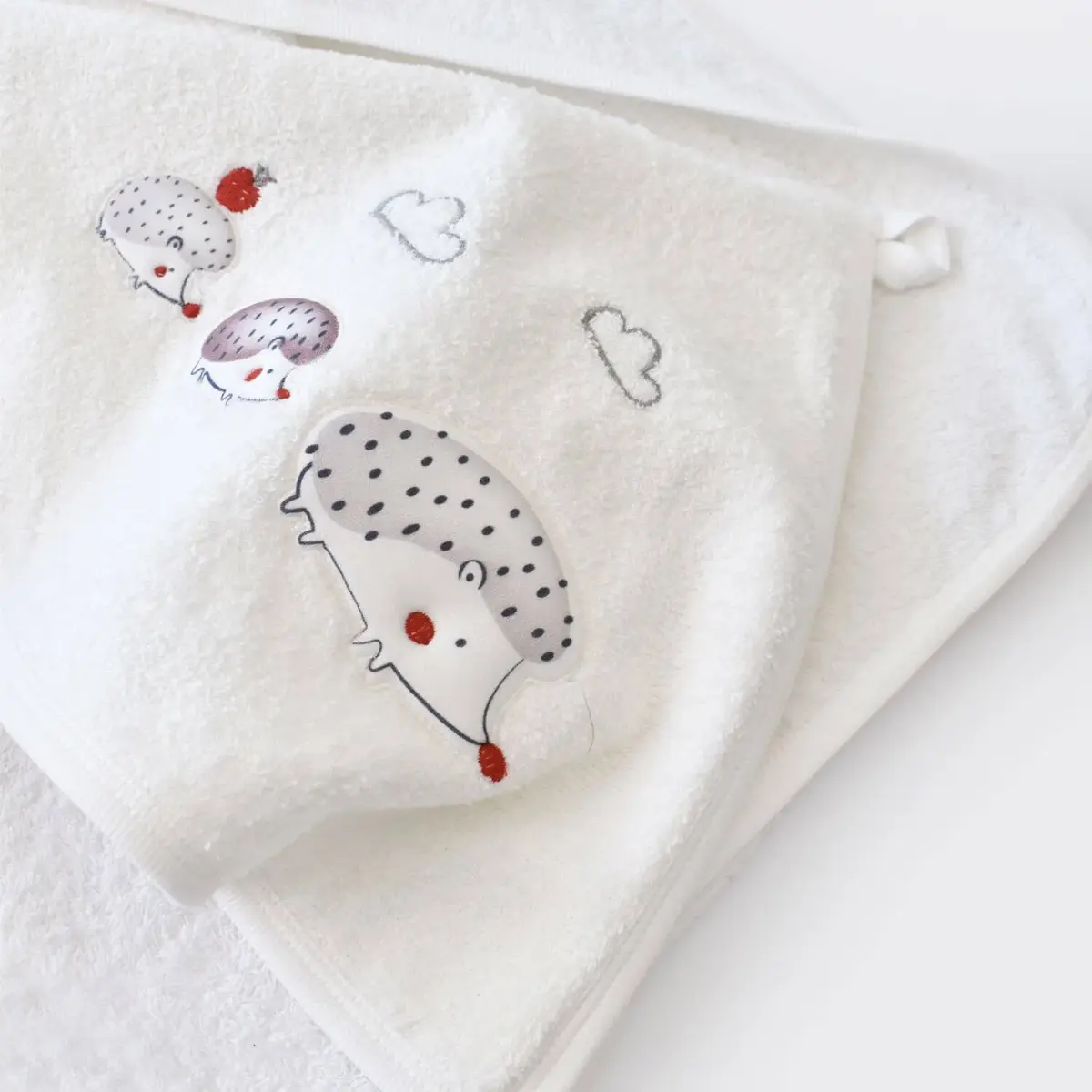 Bibaby Havlu Takımı Müslin Bambu Clouds Are Happy Ekru