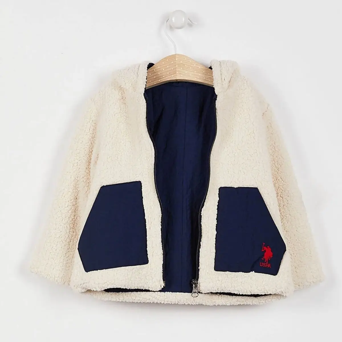 U.S. Polo Hırka Krem Lacivert