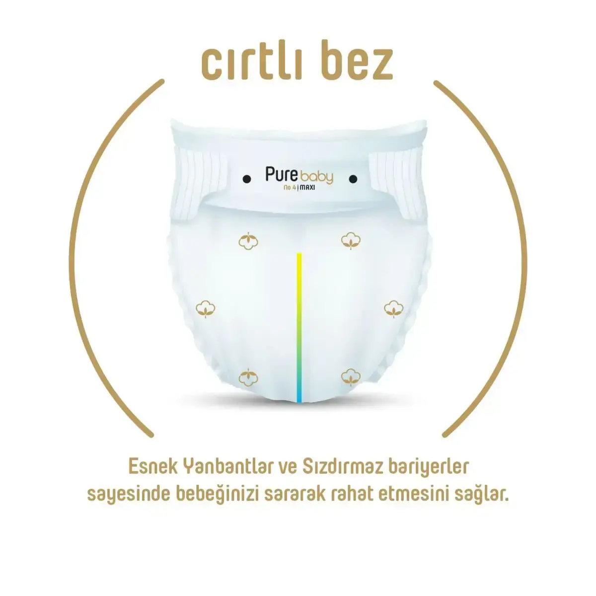 Pure Baby Organik Bebek Bezi 4 Beden Maxi 52li Jumbo Paket