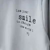 Bebolly Sweatshirt Smile Baskılı Boyalı Gri