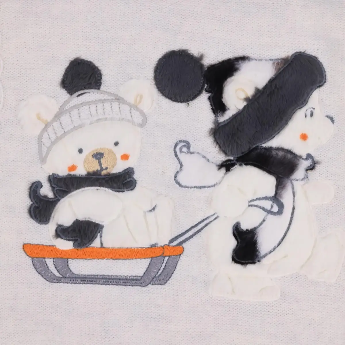 Mini Damla Battaniye Triko Kızaklı 80x100cm Gri