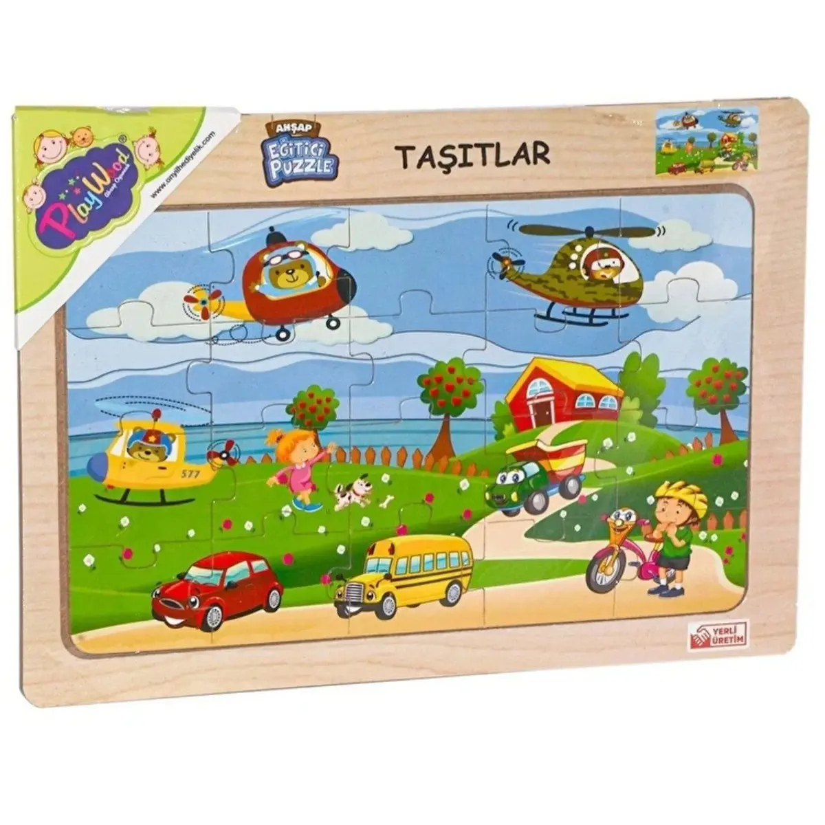 Play Wood Ahşap Tutmalı Puzzle Taşıtlar                                 