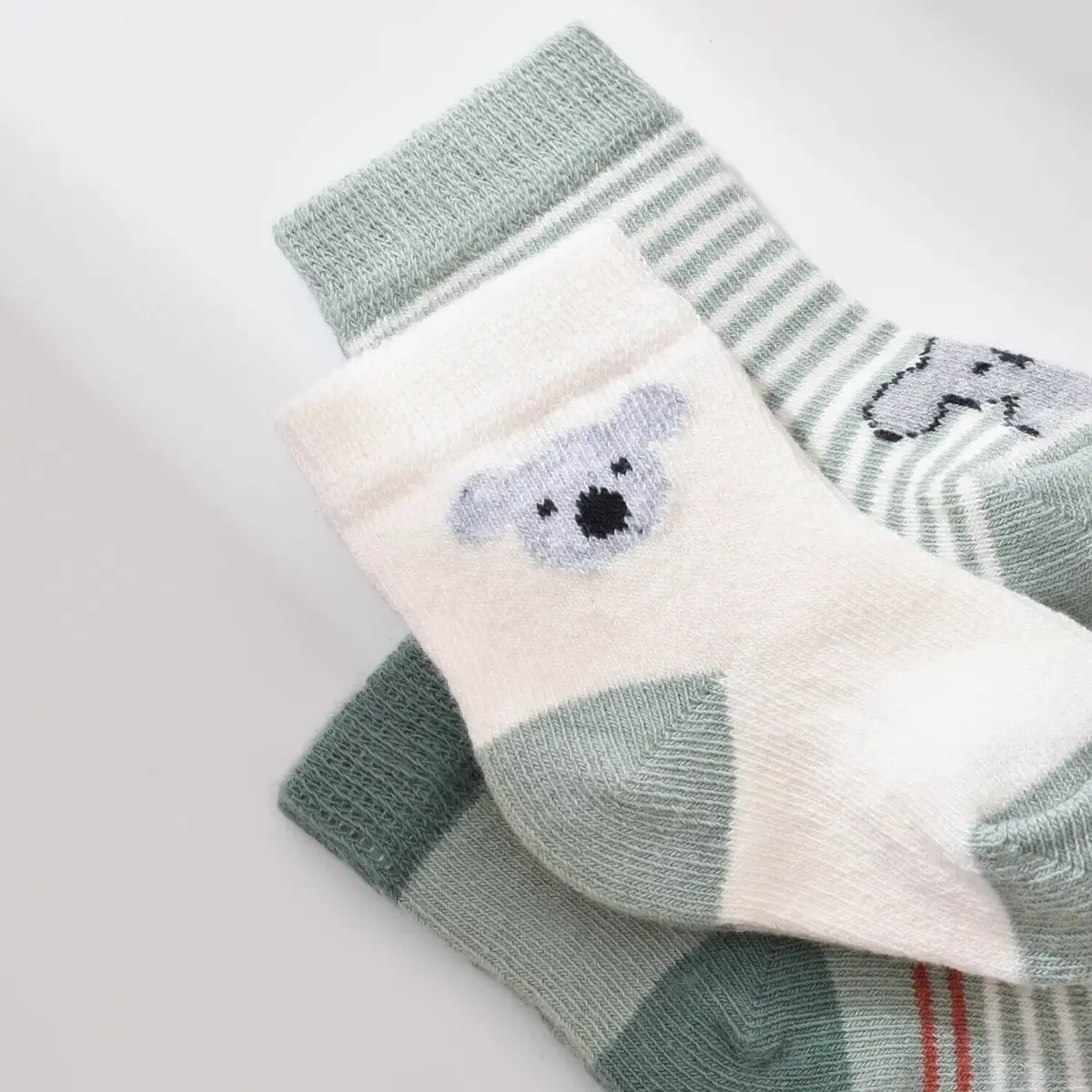 Bibaby Organik Çorap Soket 3lü Koala Nil