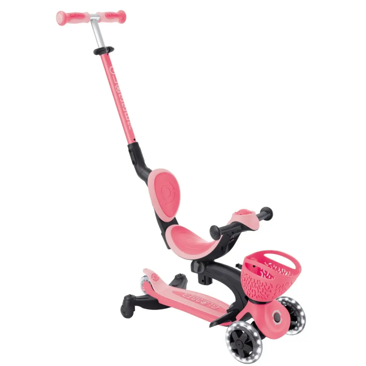 Globber Go Up Baby 360 Işıklı Scooter - Koyu Pastel Pembe